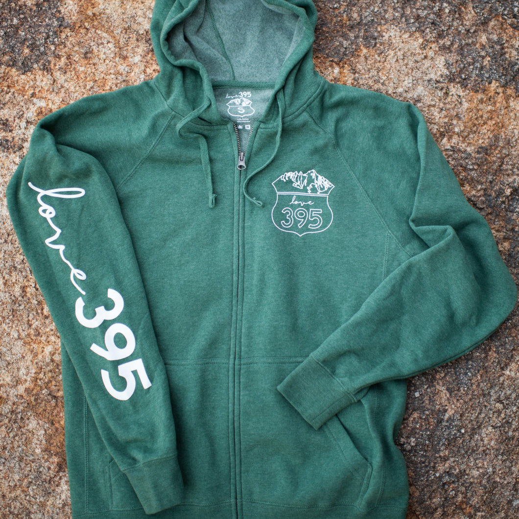 Unisex Logo Zip Hooded Sweatshirt (Moss Green)