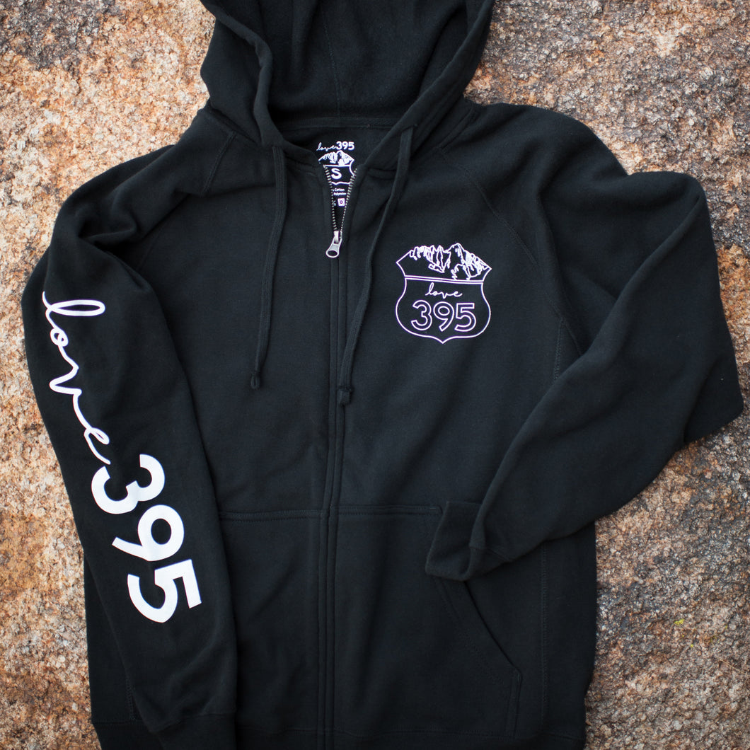 Unisex Logo Zip Hooded Sweatshirt (Black)