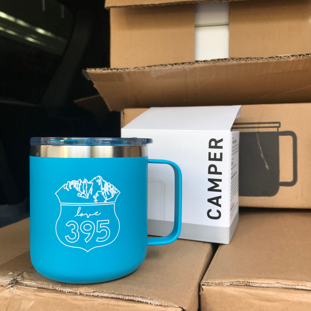 Camper Insulated Mug, Happy Blue