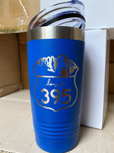 20oz. Tumbler, laser etched (various colors)