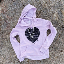 Fleece Heart Hoodie (in Black or Rose)