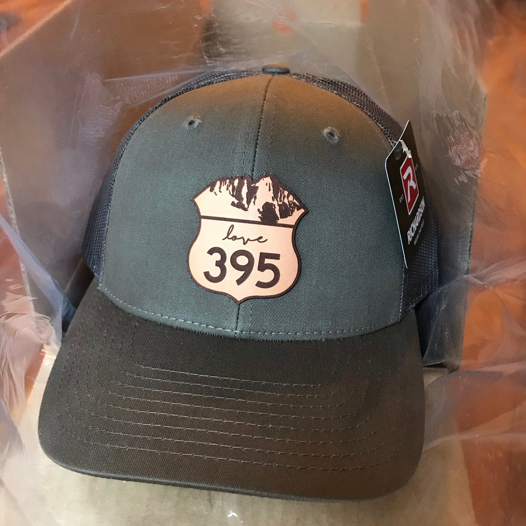 Trucker Hat - Chocolate Chip & Grey Brown with leather patch