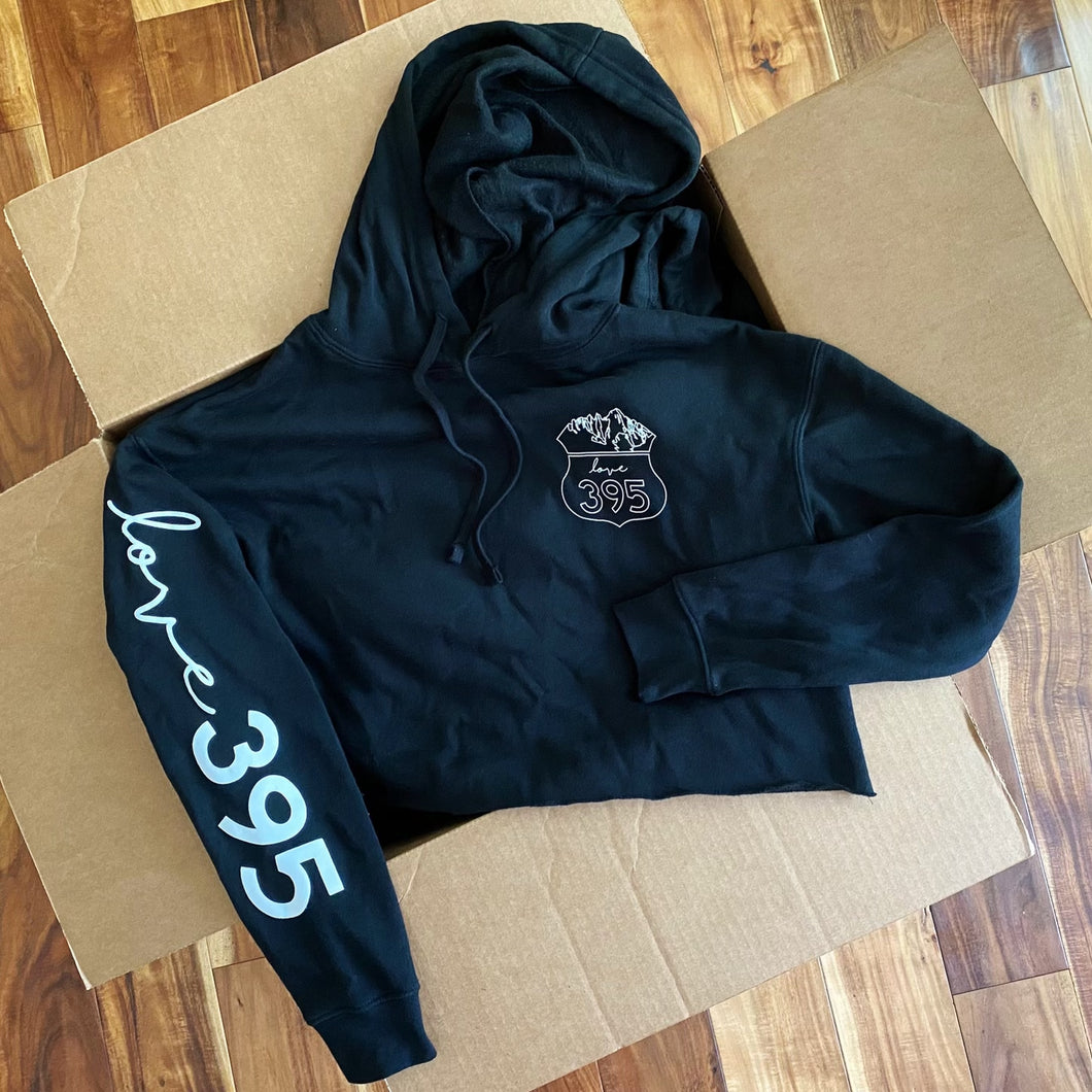 Cropped logo hoodie (black)