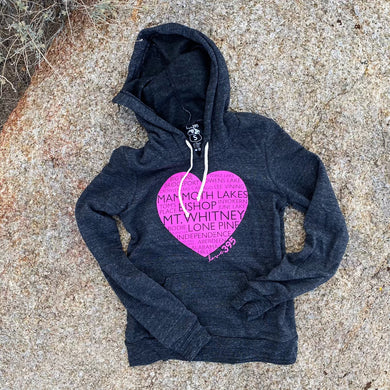 Fleece Heart Hoodie (in Black or Rose)